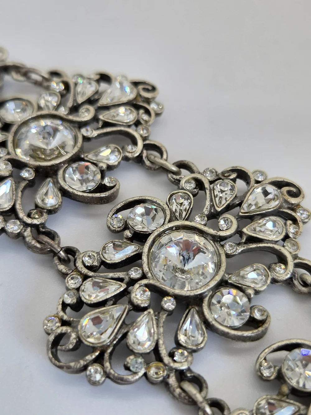 Vintage, Sweet Romance Swarvoski Crystal Floral Link Bracelet